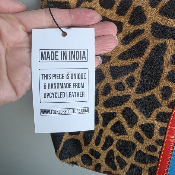 Animal Print Crossbody Bag with Colorful Stripe - Picture 7 of 16